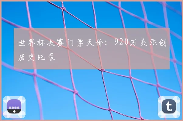 世界杯决赛门票天价:920万美元创历史纪录